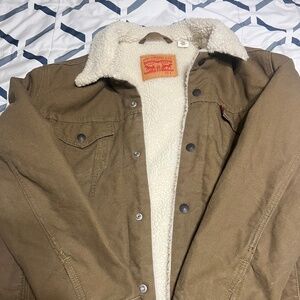 Levi’s Brown Sherpa lined jacket men’s Large